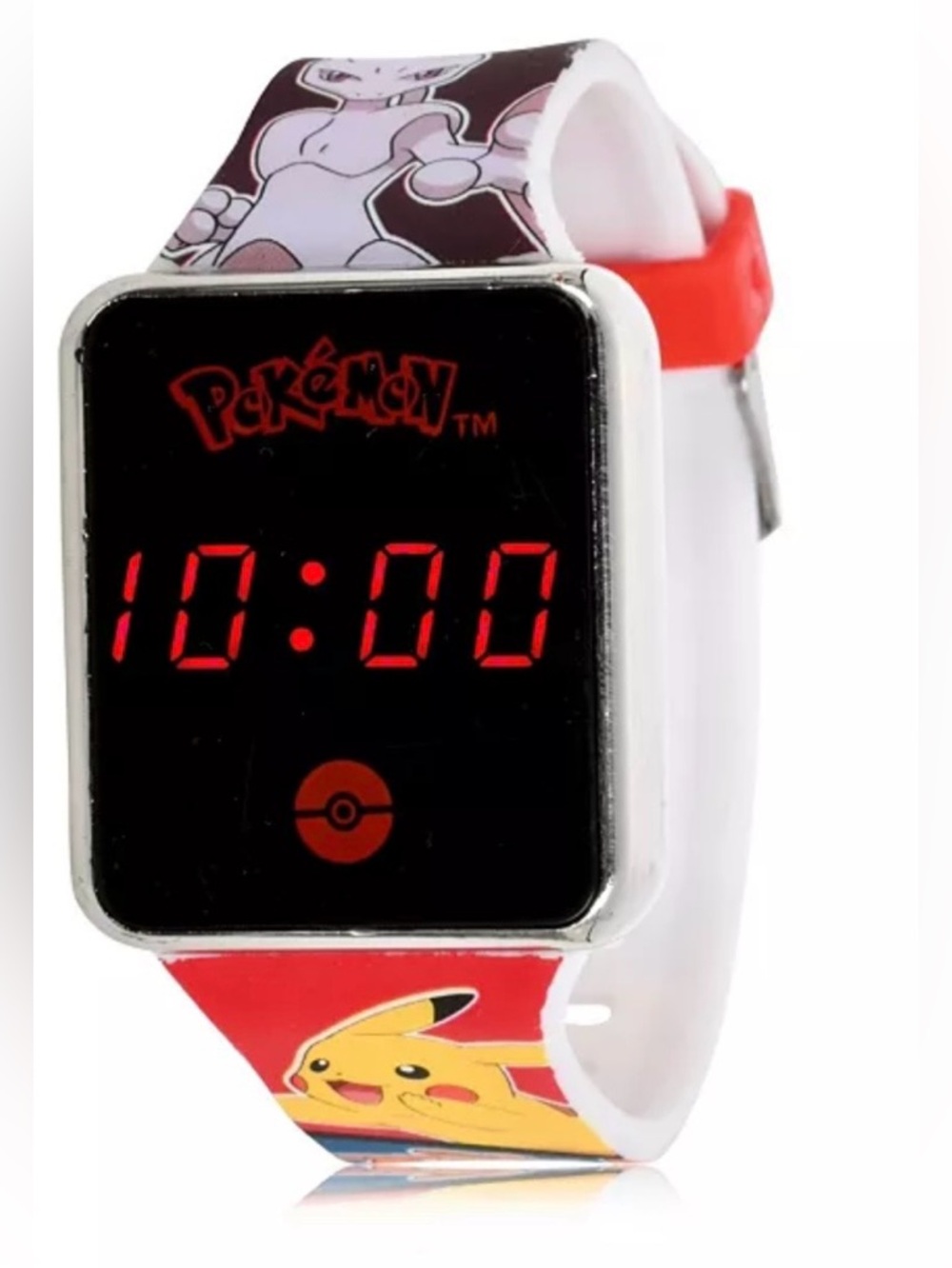 Accutime Pokemon Kid's Touch Screen Red Silicone Strap LED Watch